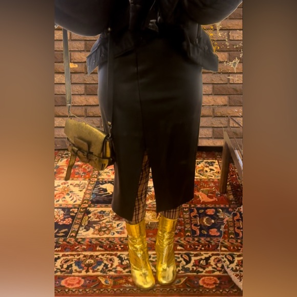 NWT Fendi First Gold nappa leather high-heel boots 37.5 - Picture 11 of 11